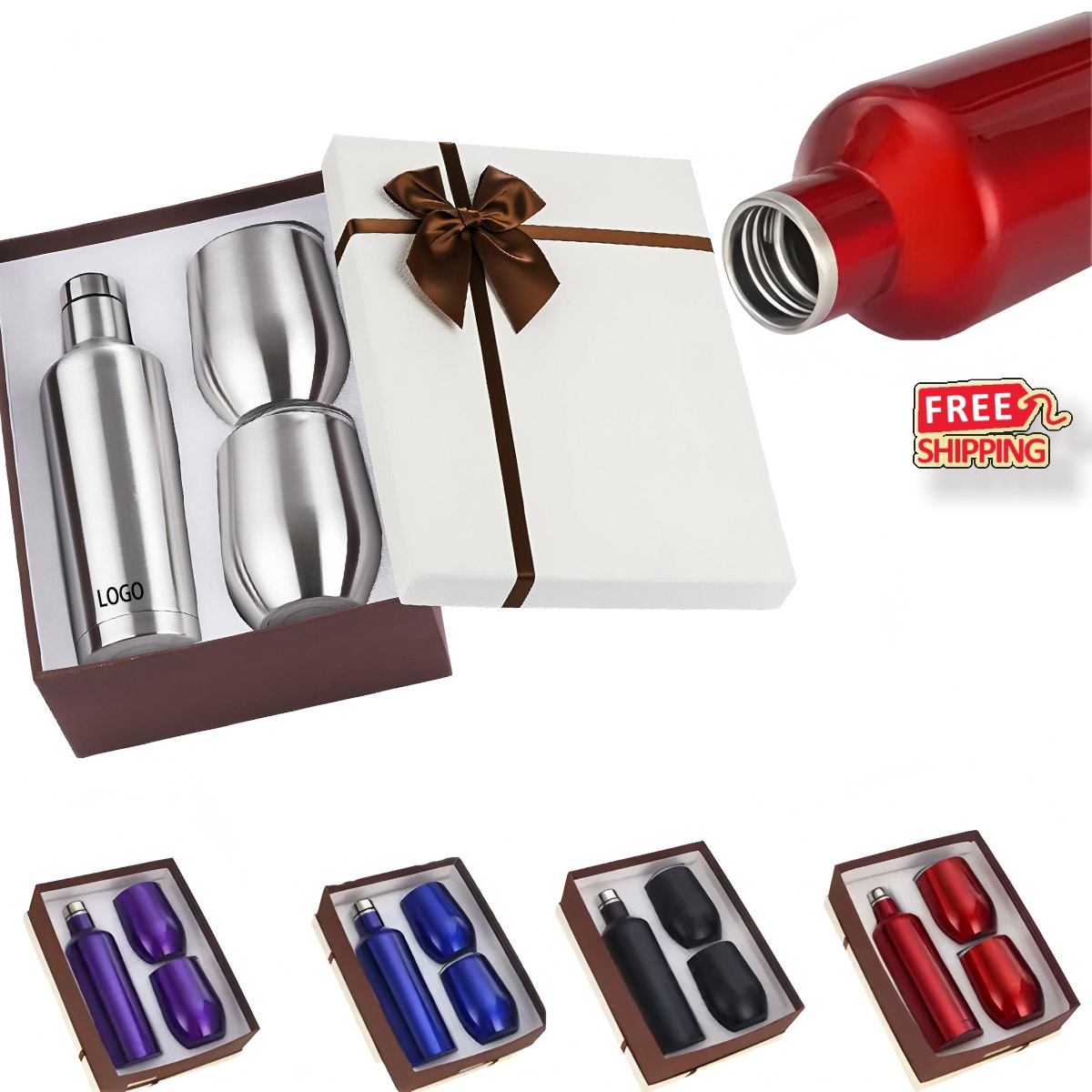 Stainless Steel Insulated Wine Bottle and Tumbler Set 2