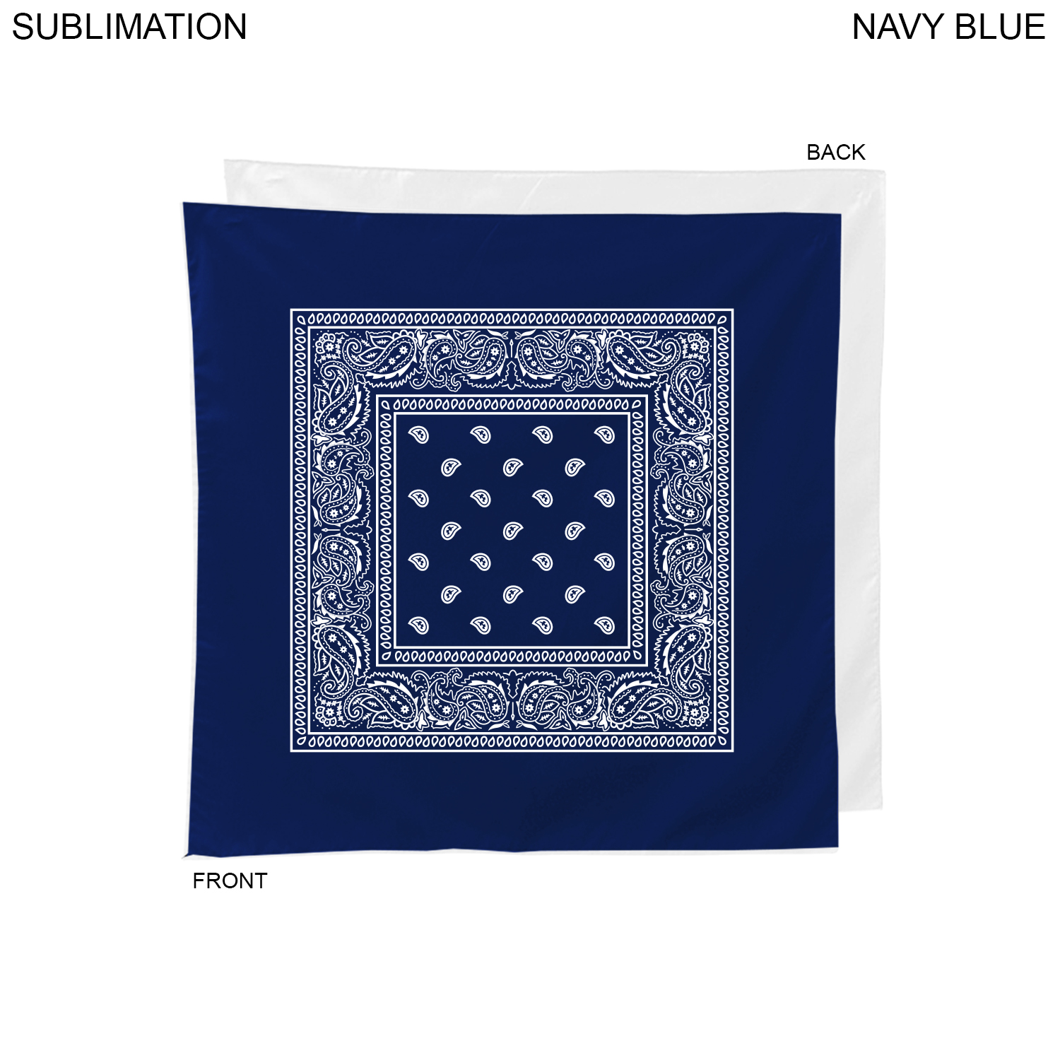 Paisley Bandana, 22x22, Sublimated Edge to Edge 1 side 9