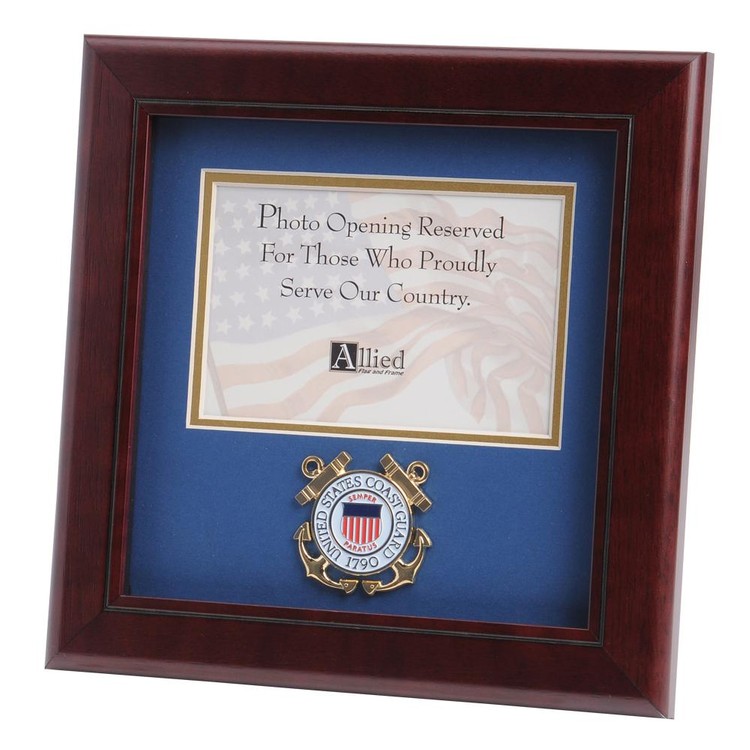 U.S. Coast Guard Medallion 4-Inch by 6-Inch Landscape Picture Frame 1