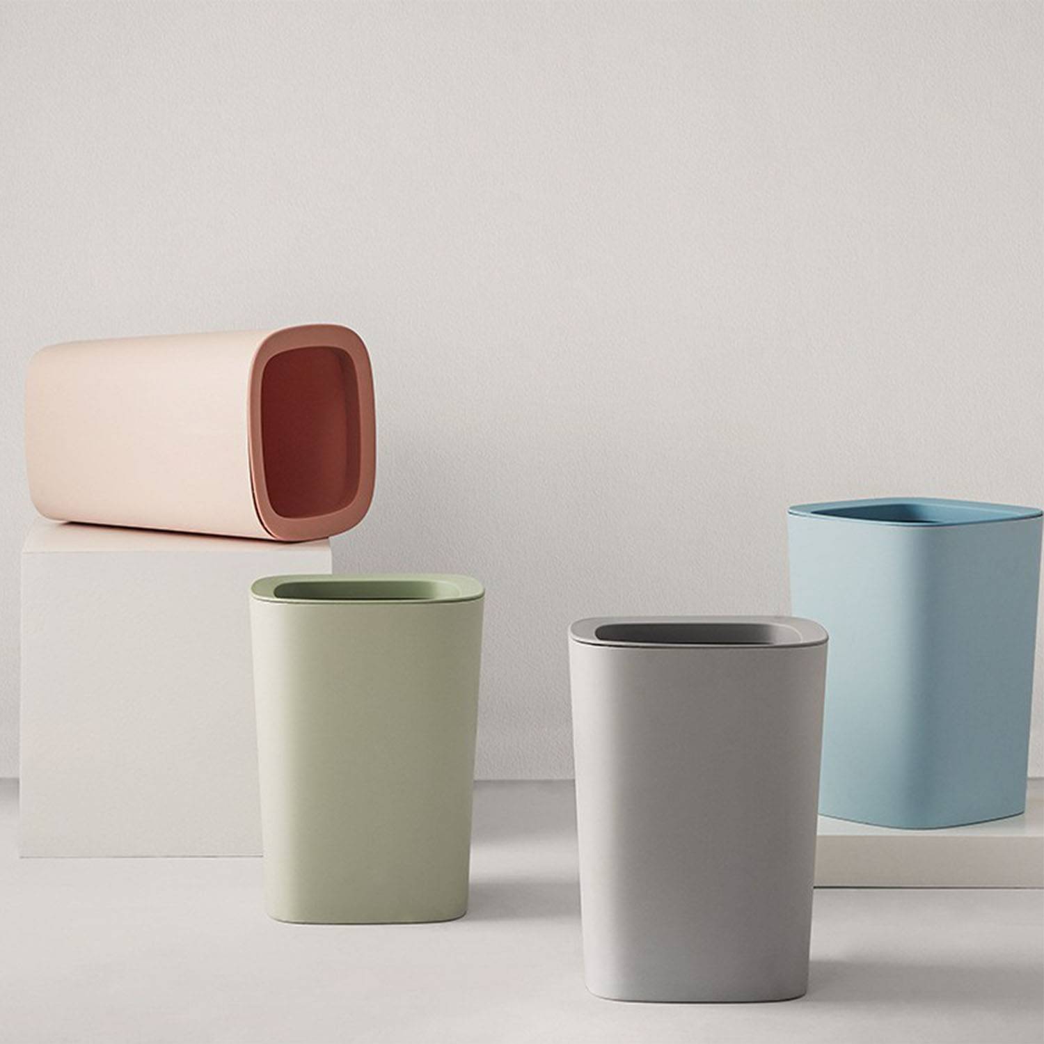 Home kitchen bathroom office thickened creative trash can 4