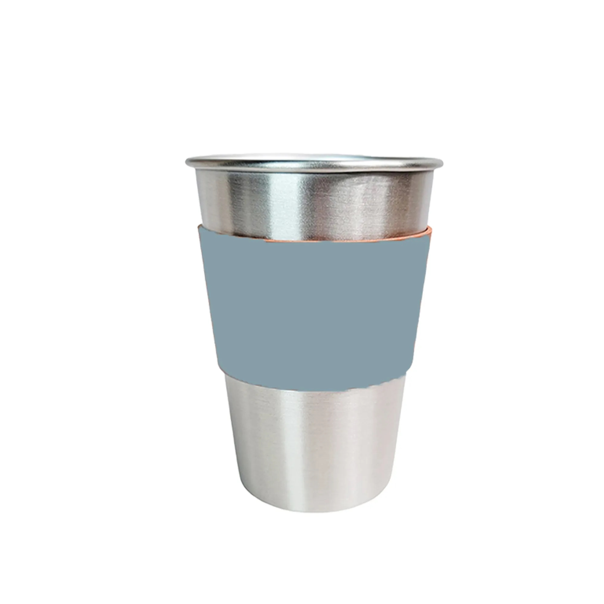 Outdoor Camping 304 Stainless Steel Water Cup with Leather C 11