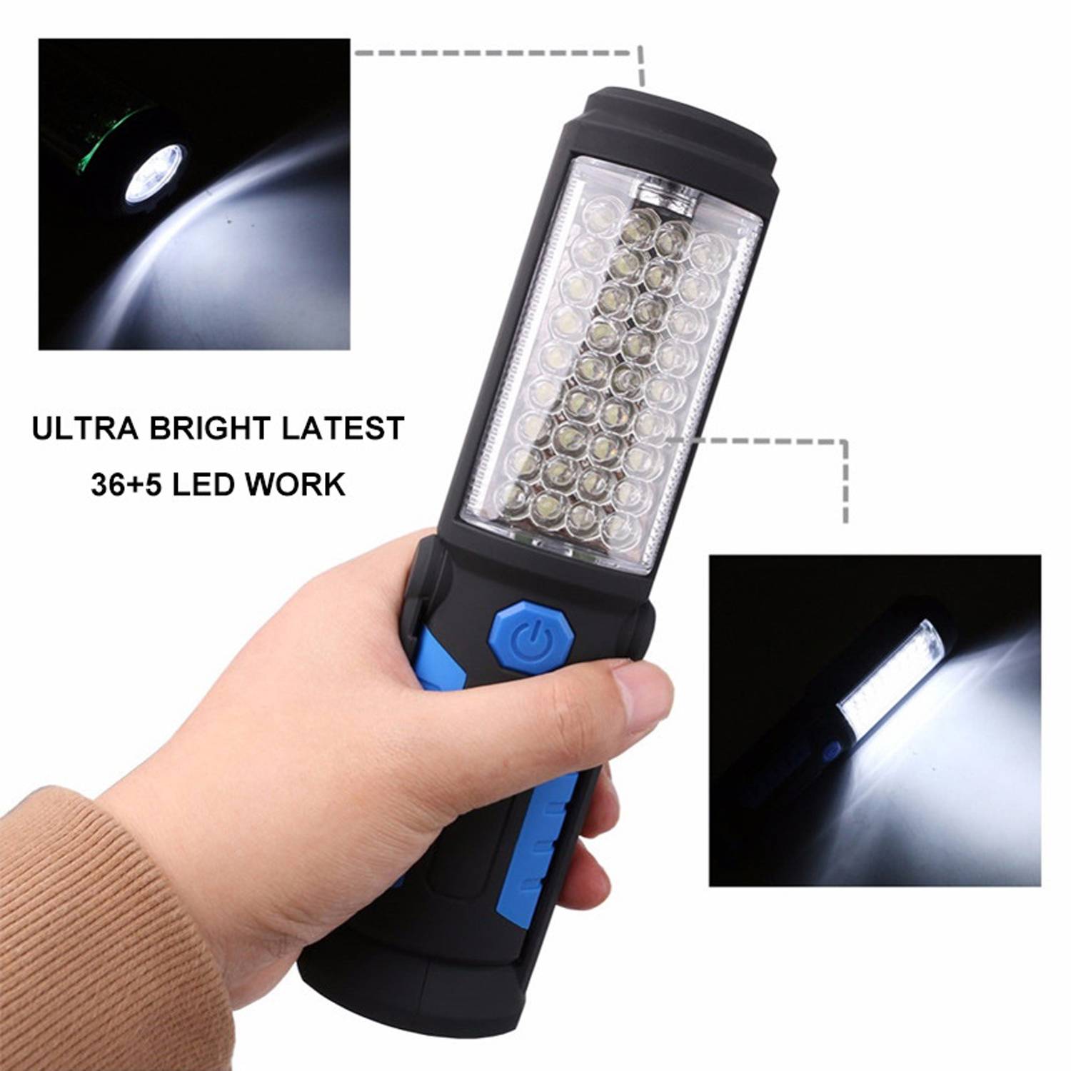 Adjustable Magnetic LED Work Flashlight w/ Hook 4