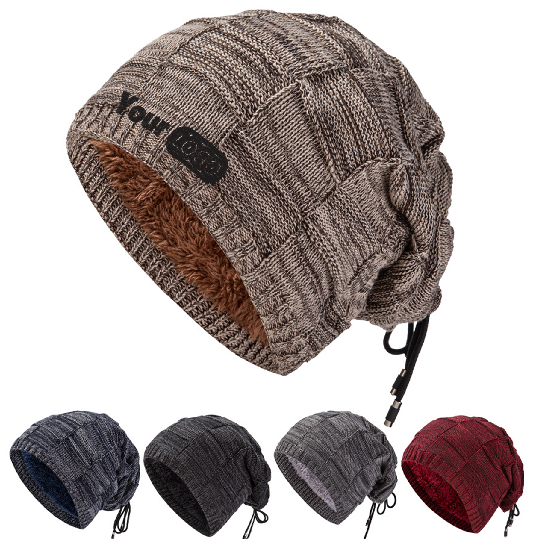 Winter Double use Fleece Neck Warmer Scarf Beanie Hat 6