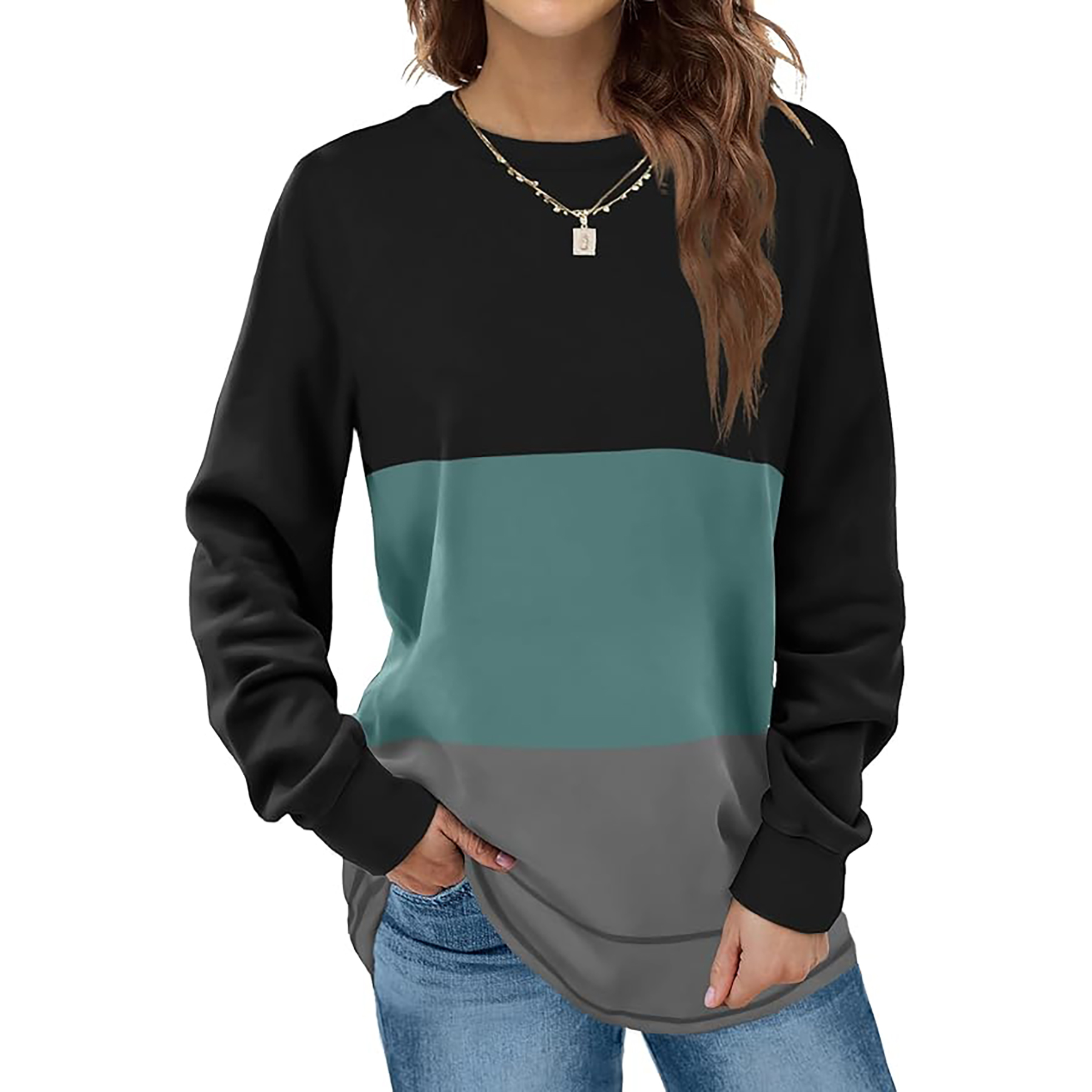 Women's Round Neck Long Sleeve Shirt 4