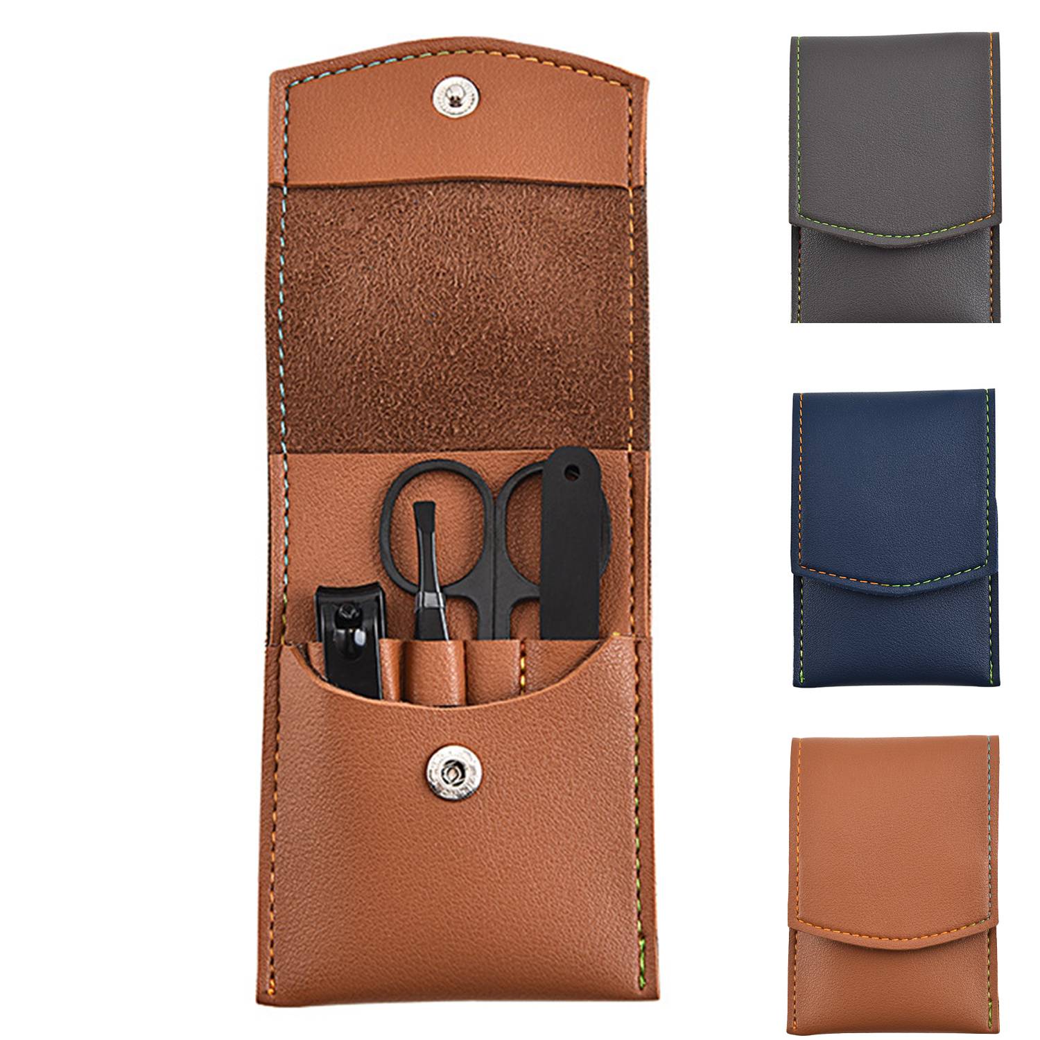 4Pcs Manicure Set w/ PU Leather Bag 6