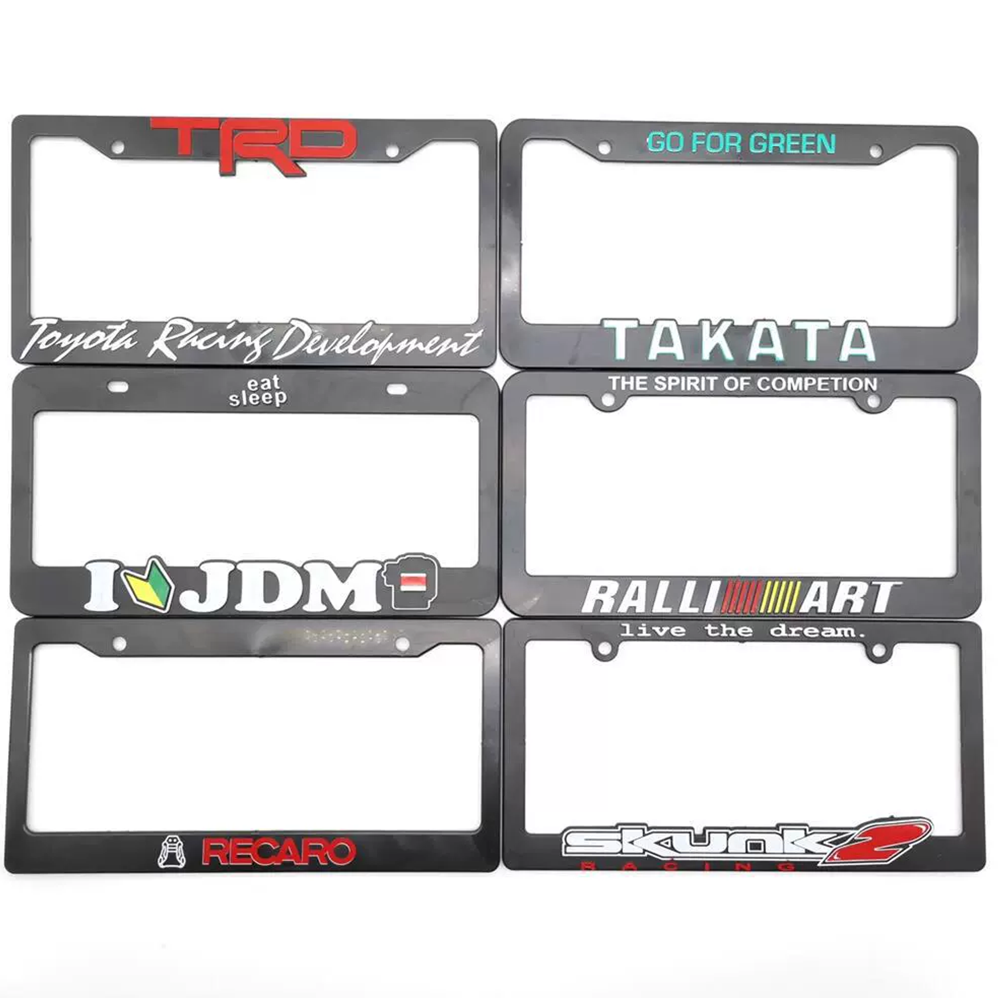 Custom 4 Holes Full Color Aluminum Alloy License Plate Frame Straight Bottom 12.2"L X 6.3"W 2