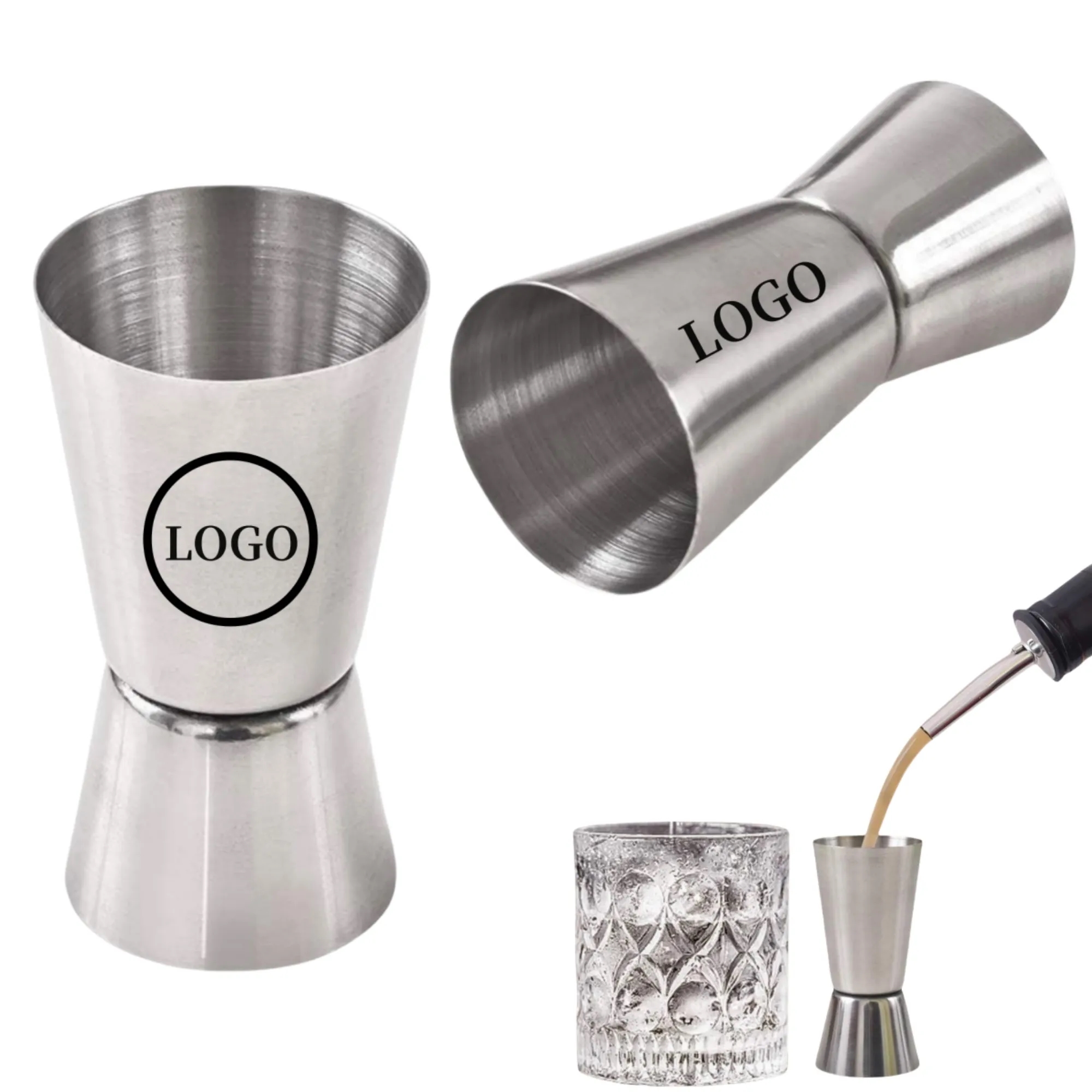 1oz & 2oz Stainless Steel Double Cocktail Jigger 3