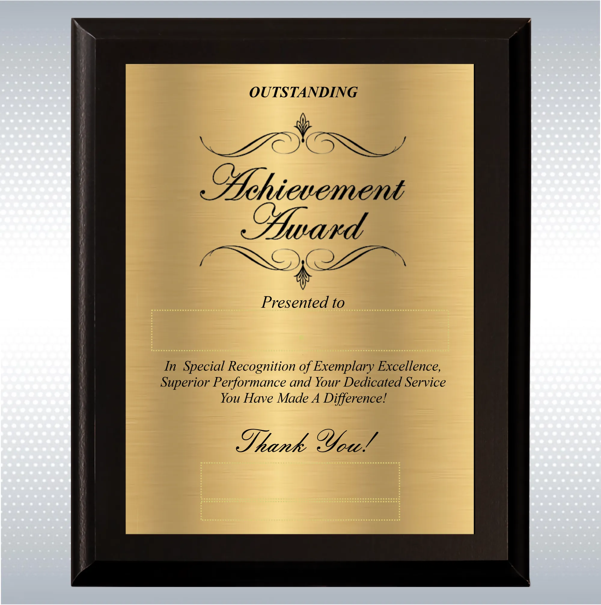 Black Matte Excellence Plaque , Employee Recognition Award 7