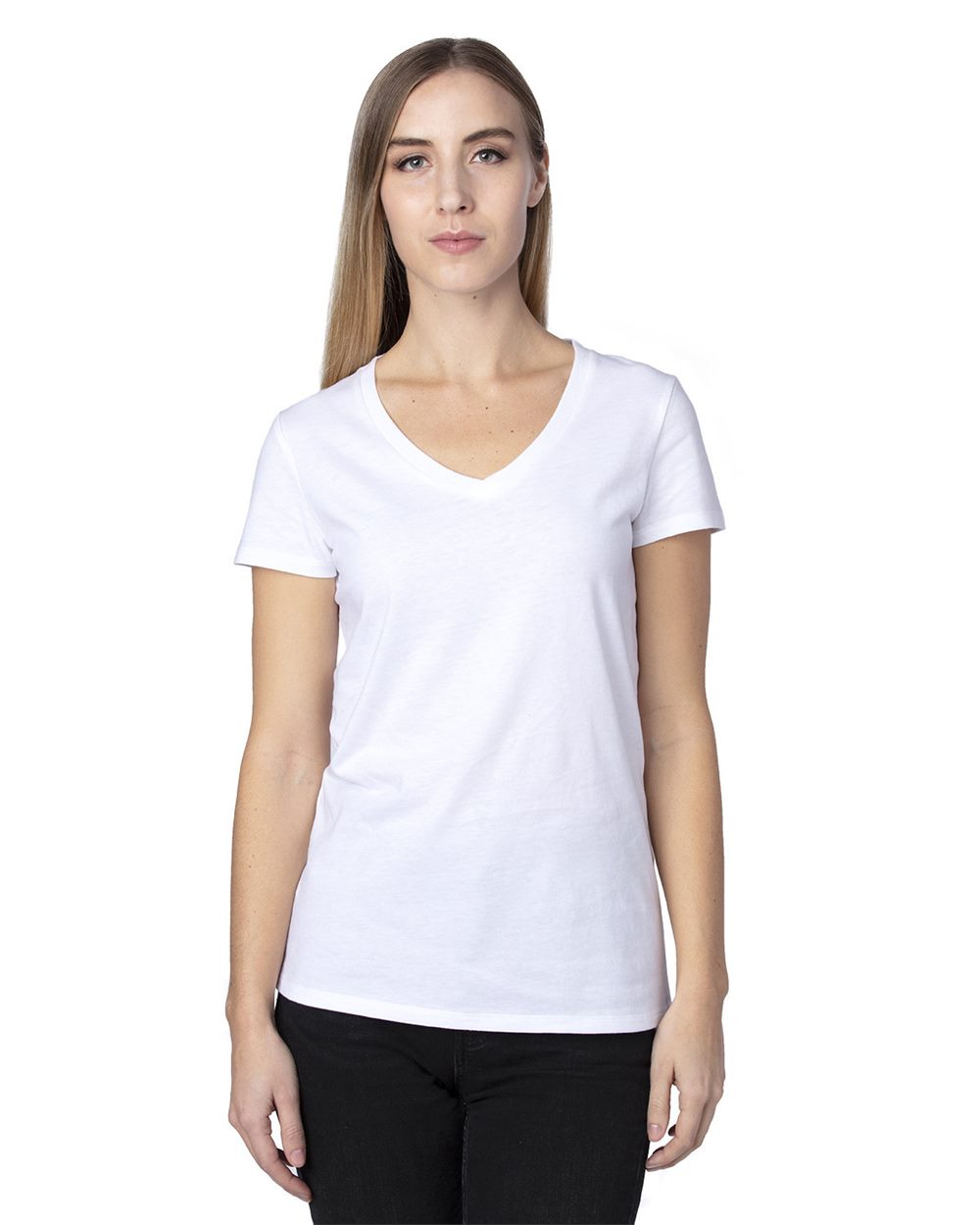 Women's Ultimate CVC V-Neck T-Shirt - 200RV 18