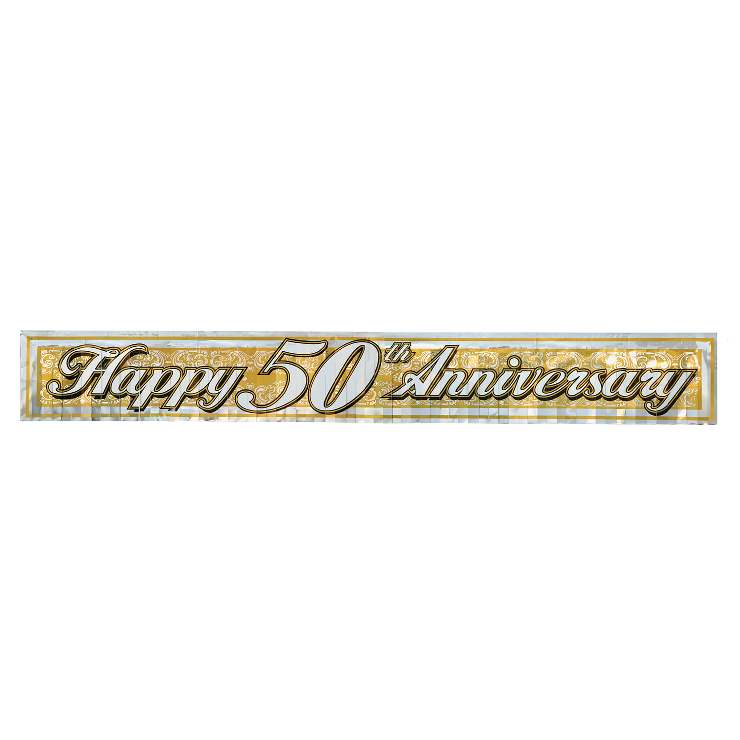 Metallic Gold 50th Anniversary Fringe Banner