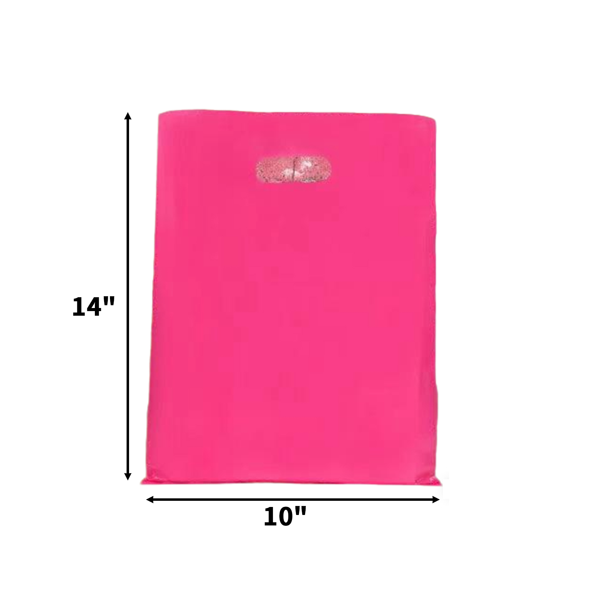 Plastic Die Cut Handle Bag 10" x 14" Durable PE Carry 4