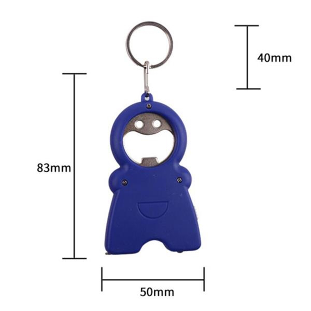 3-in-1 Bottle Opener Tape Measure Keychain With Light 3