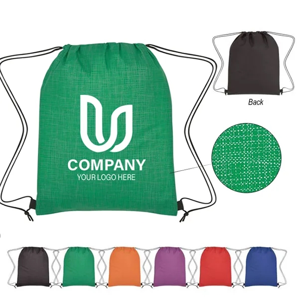 Crosshatch Non-Woven Drawstring Bag -12.6x16 1