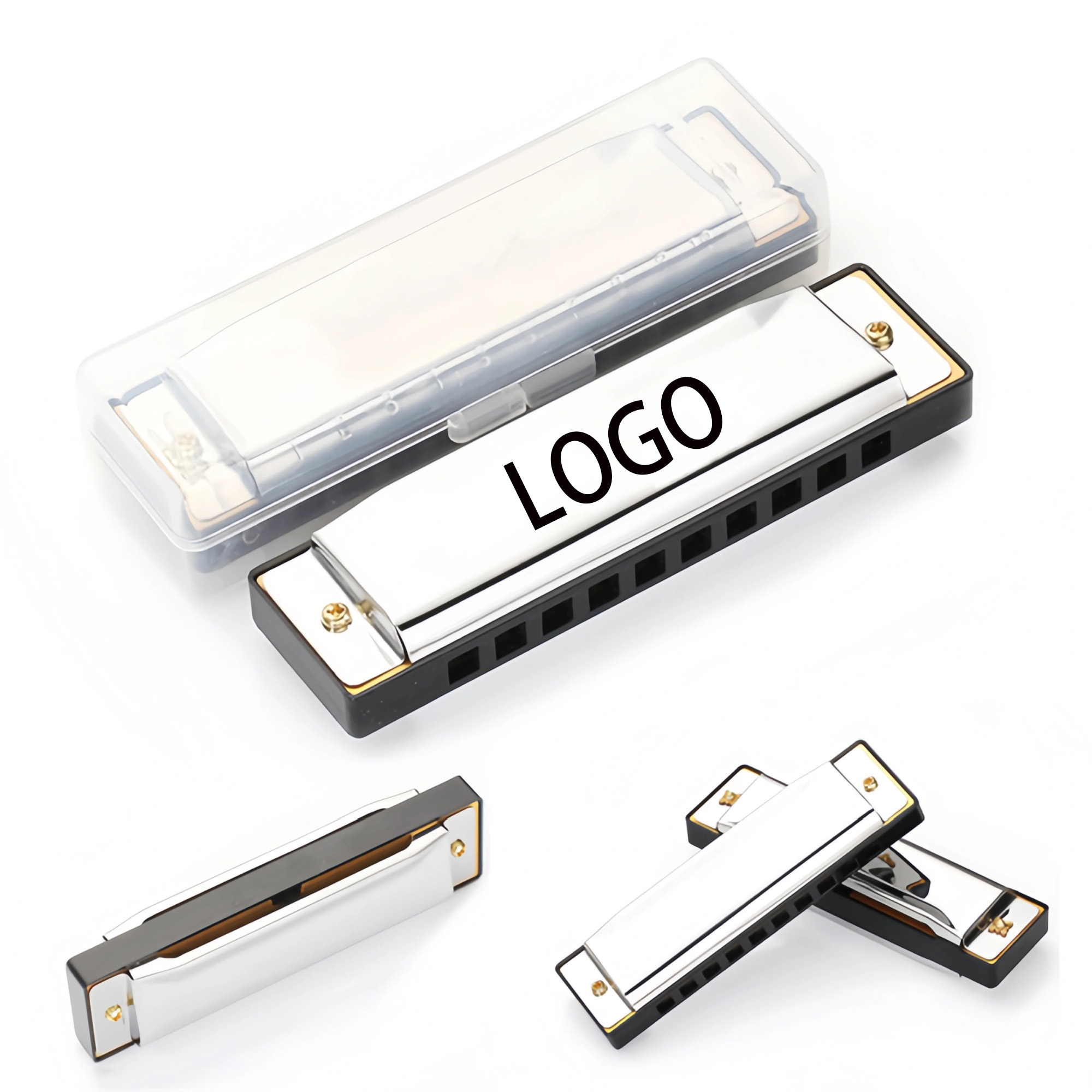 10 Holes Harmonica With Case 1