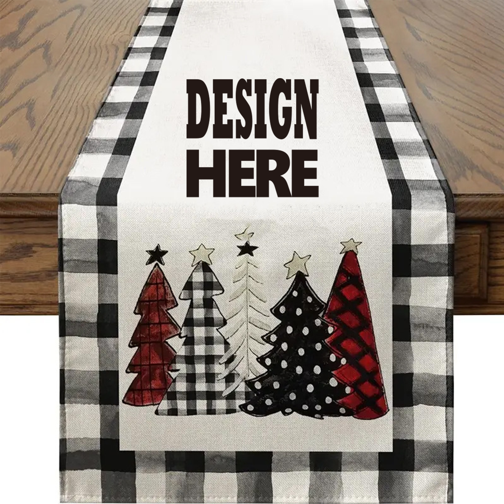 MOQ100 Christmas Linen Tablecloth Flag 2