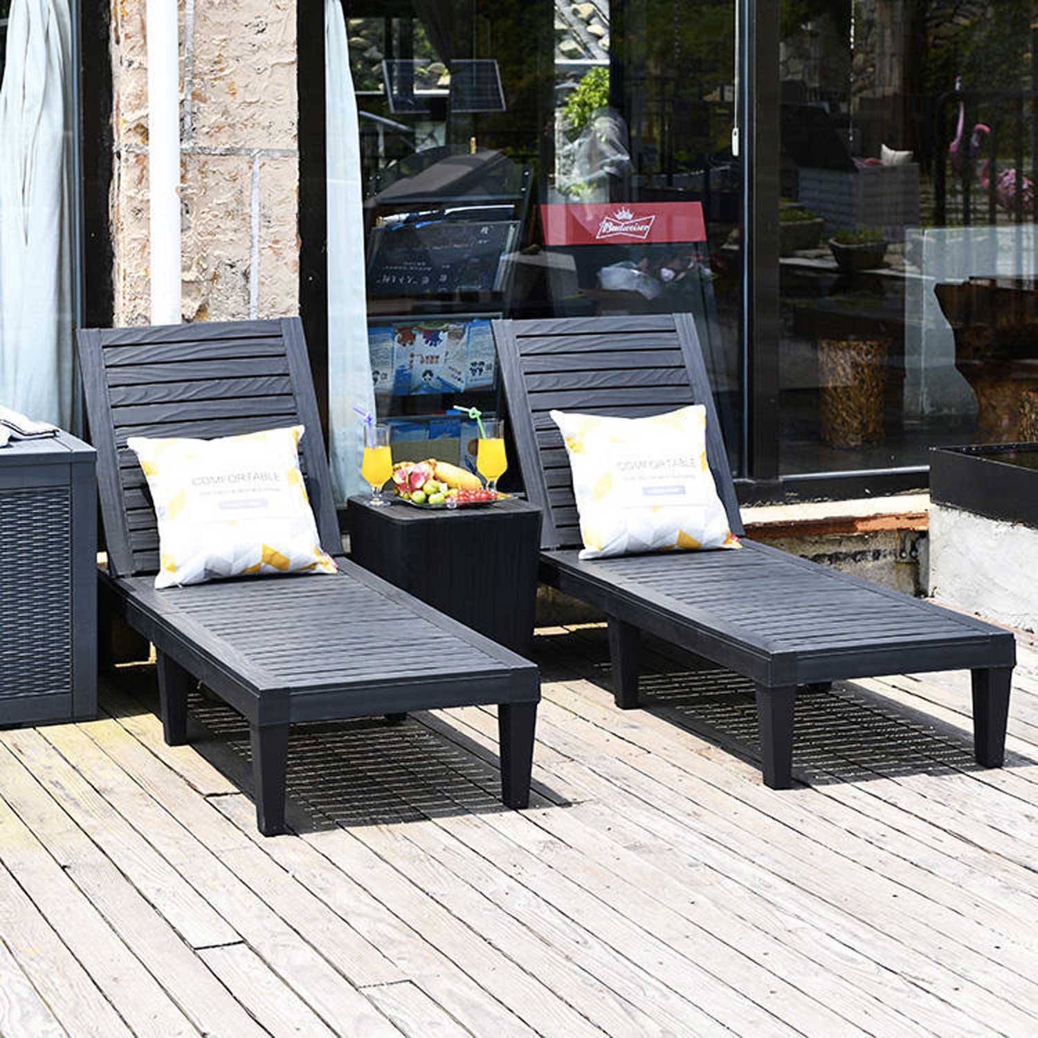 Poolside Sun Lounger – Beach Chair w/ Cushion 3