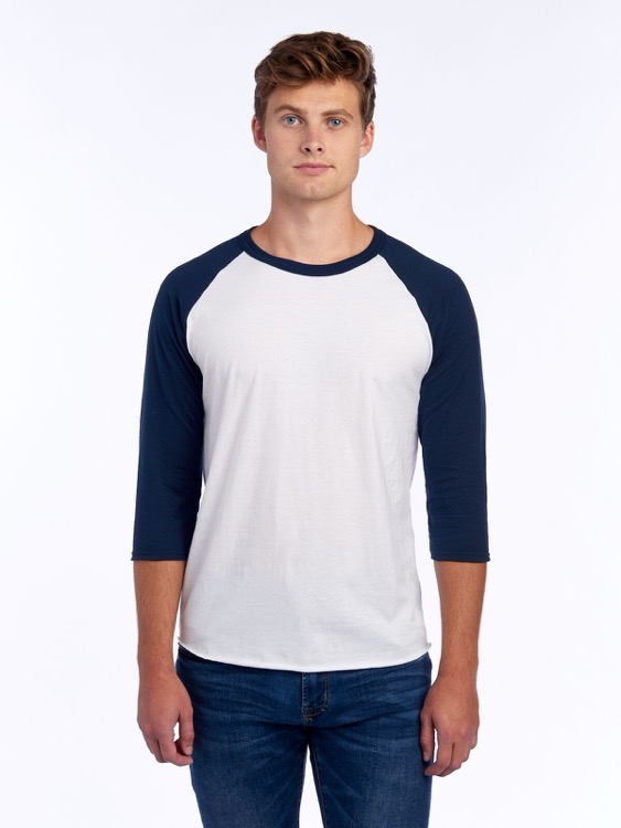 JERZEES Premium Blend Combed Ring-Spun Unisex ¾-Sleeve Raglan 12