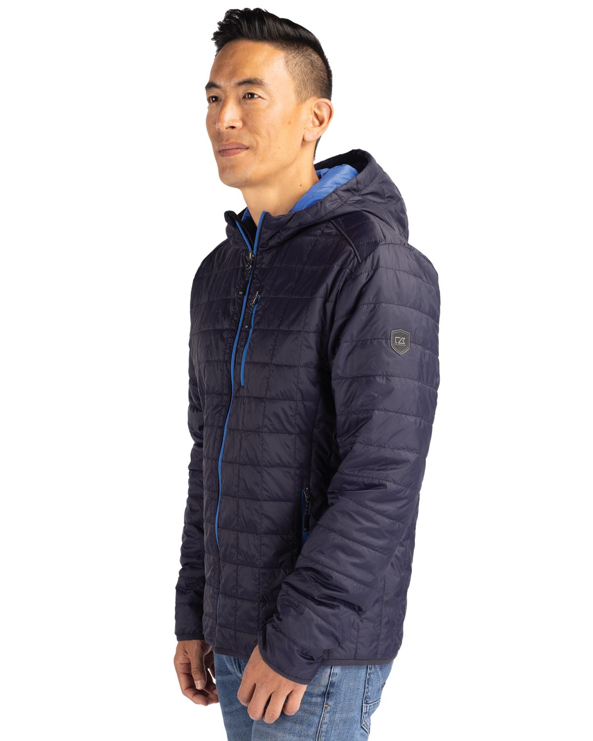 Cutter & Buck Rainier Recycled Insulated Puffer Mens Full Zip Hooded Jacket Jacket 45