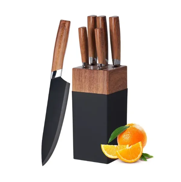 Kitchen Knife Set 6pcs Wooden Handle 5