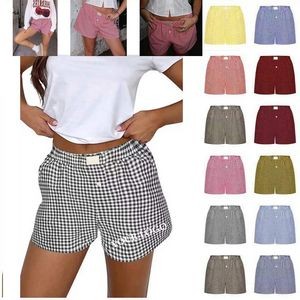Womens Y2K Lounge Shorts Gingham Boxer Shorts 10