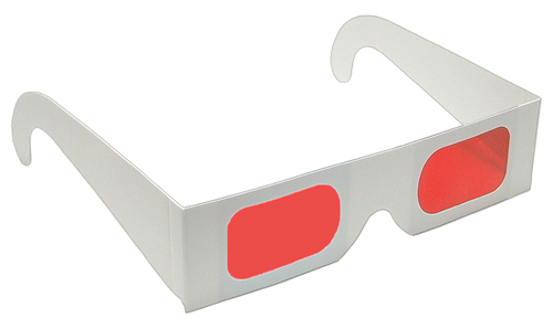 Decoder - Secret Reveal Glasses - White Frame - Red Lenses - Stock 3