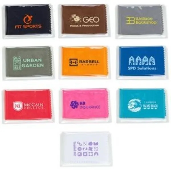 6" x 6" 220GSM Microfiber Cleaning Cloth in Clear PVC Case 21