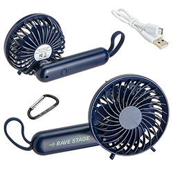 Quiet Breeze Rechargeable Hand Fan with Carabiner 22