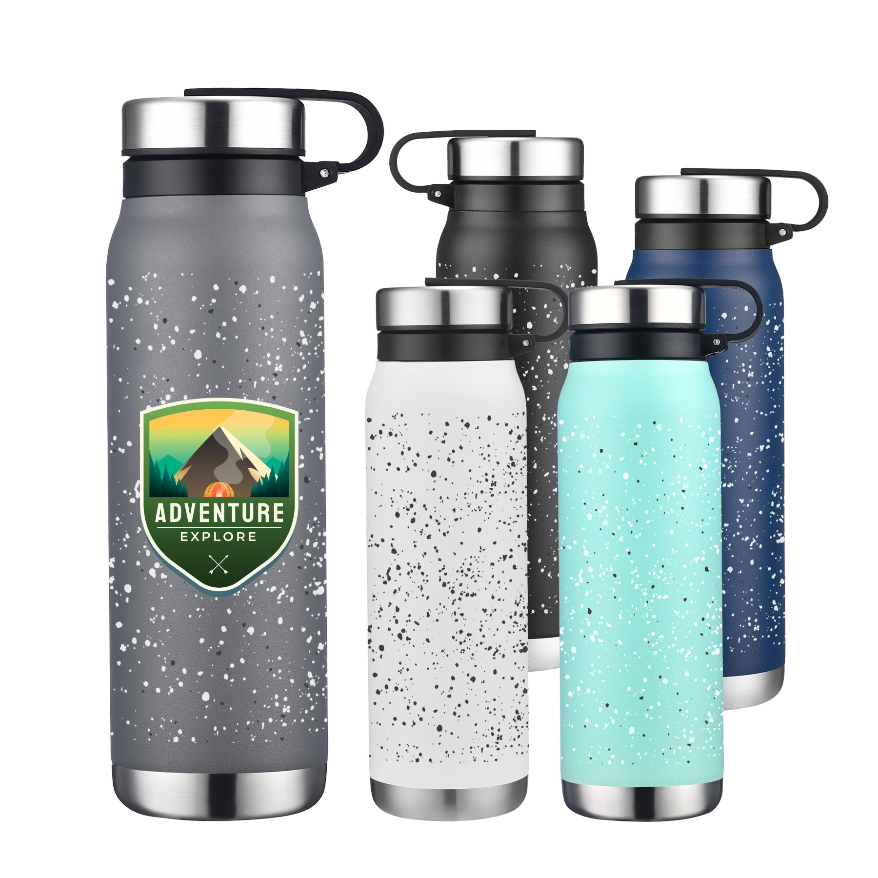 20 oz. Speckled Design Stainless Steel Vacuum Water Bottle w/Twist Lid, custom water bottle with logo imprint 10