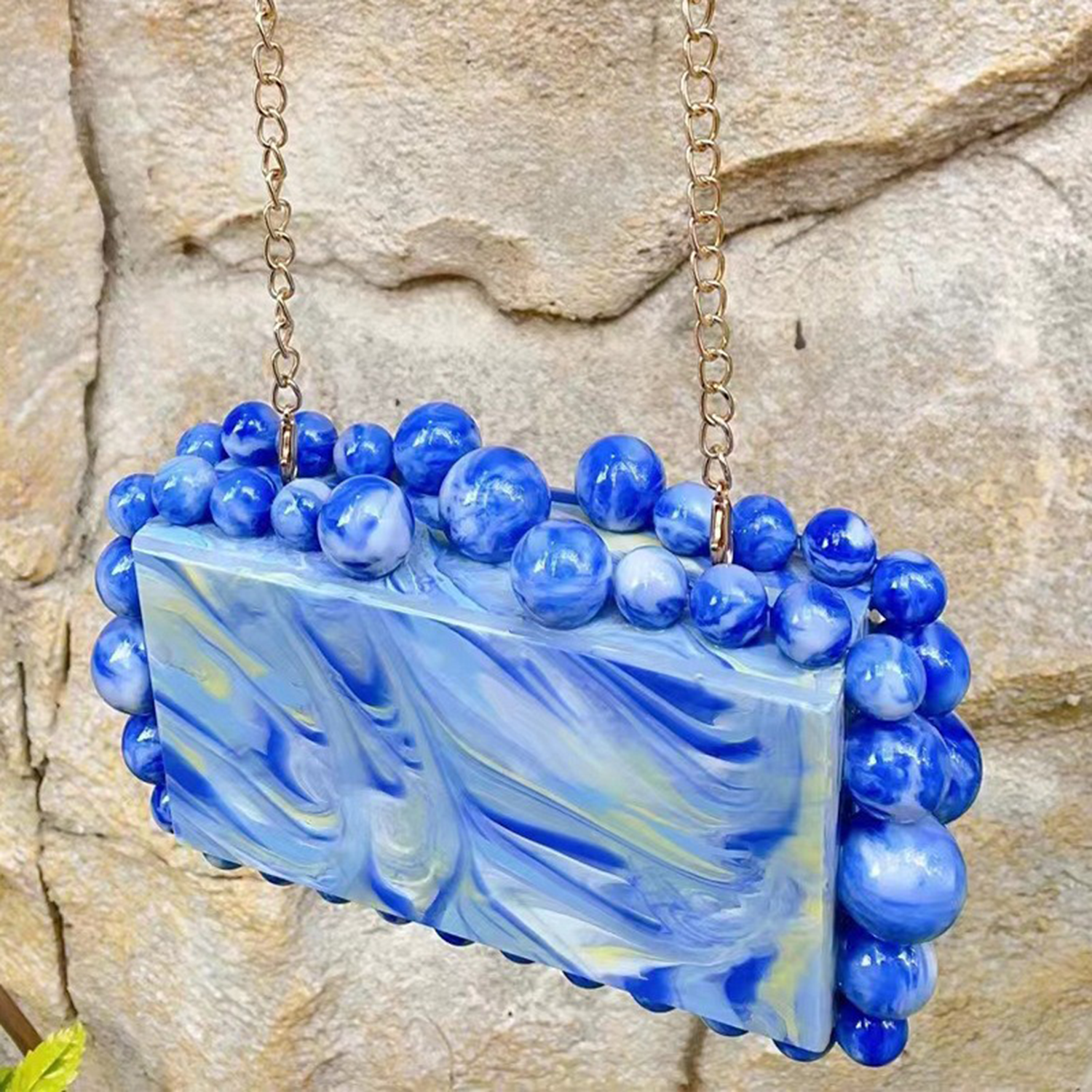 Pearl Marble Acrylic Clutch Crossbody Bag 3