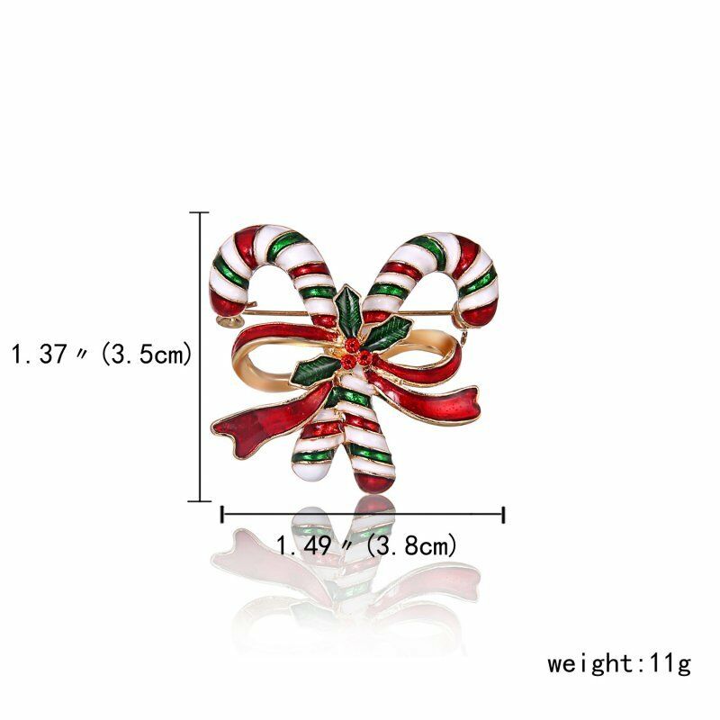 Christmas Tree Deer Snowman Bell Brooch Pin 2
