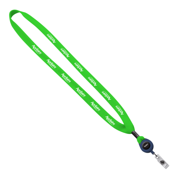 5/8" New Polyester "Shoelace" Lanyard with Retractable Badge Reel 96