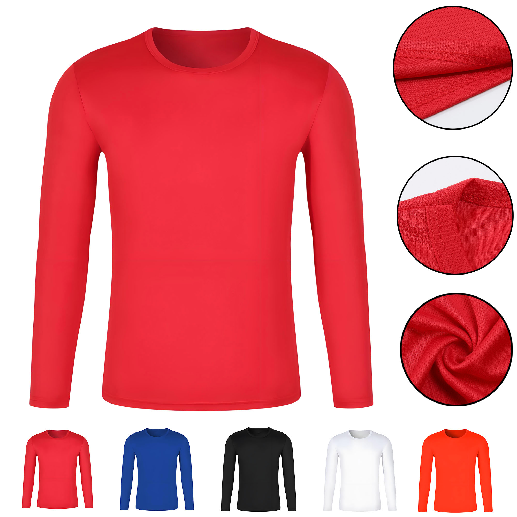 Custom Printed Moisture Wicking Round Neck Long Sleeve T-Shirt for Summer 4