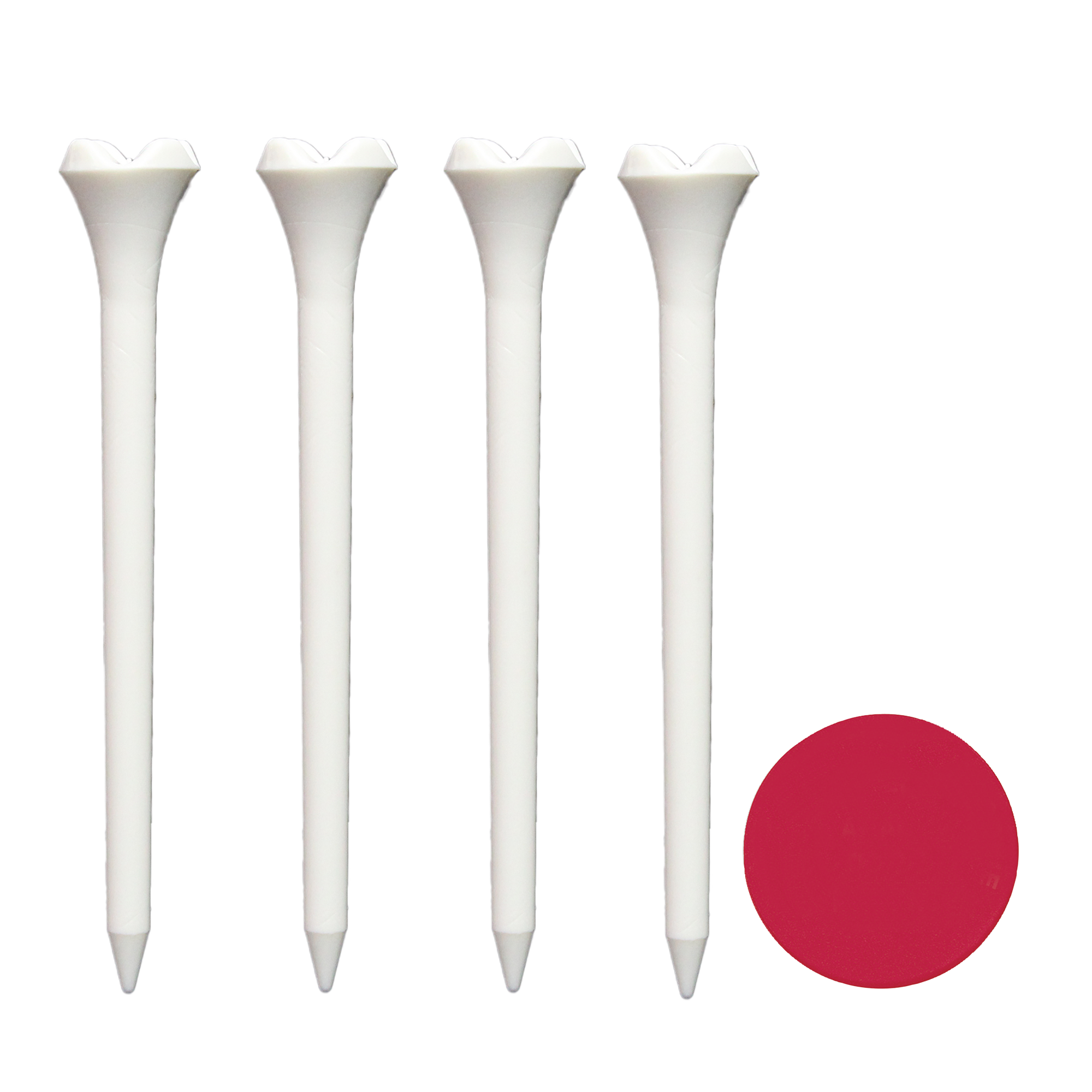 4 Plastic Golf Tees with 1 Ball Marker 3