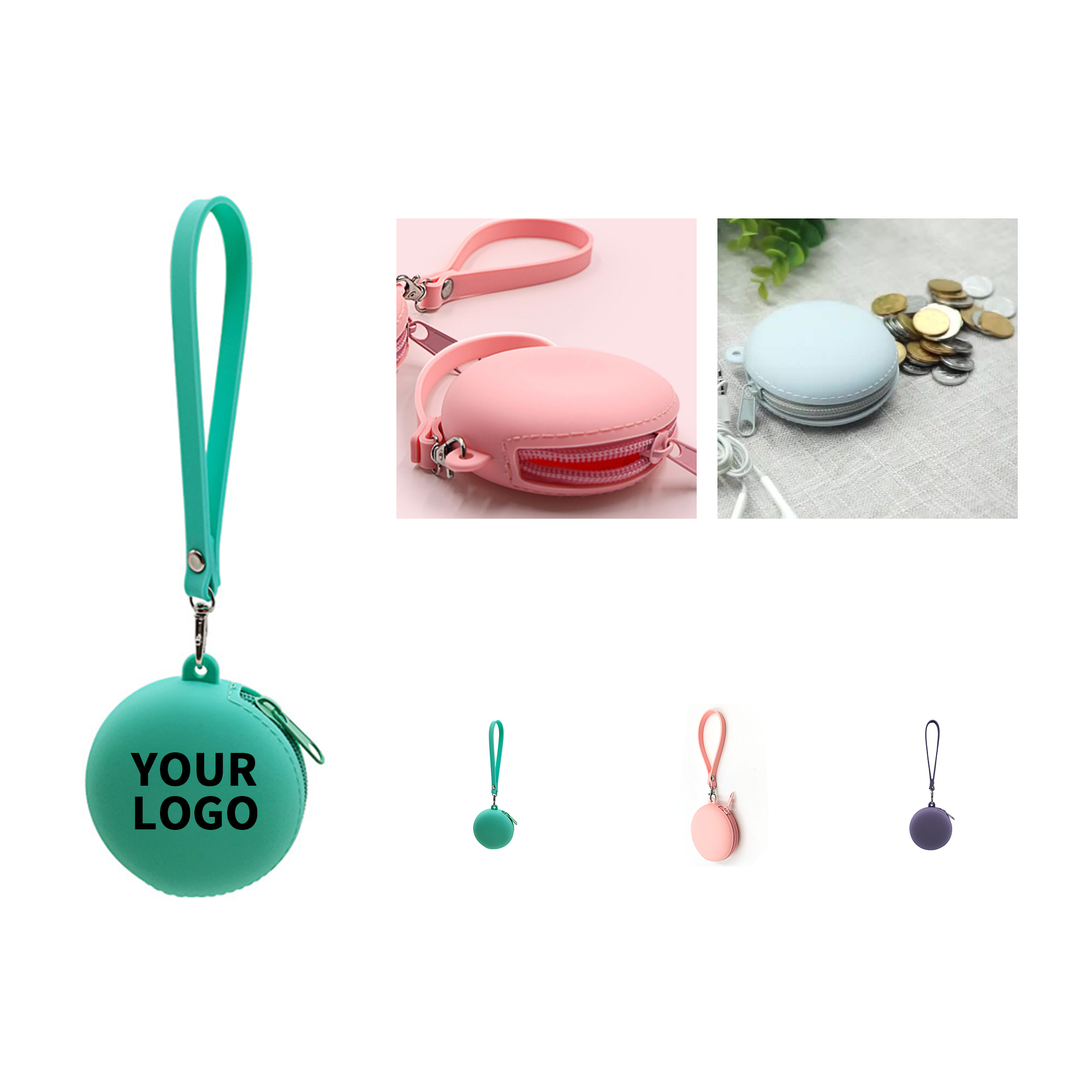 Round Silicone Coin Case 3.2 x 1.4" 5