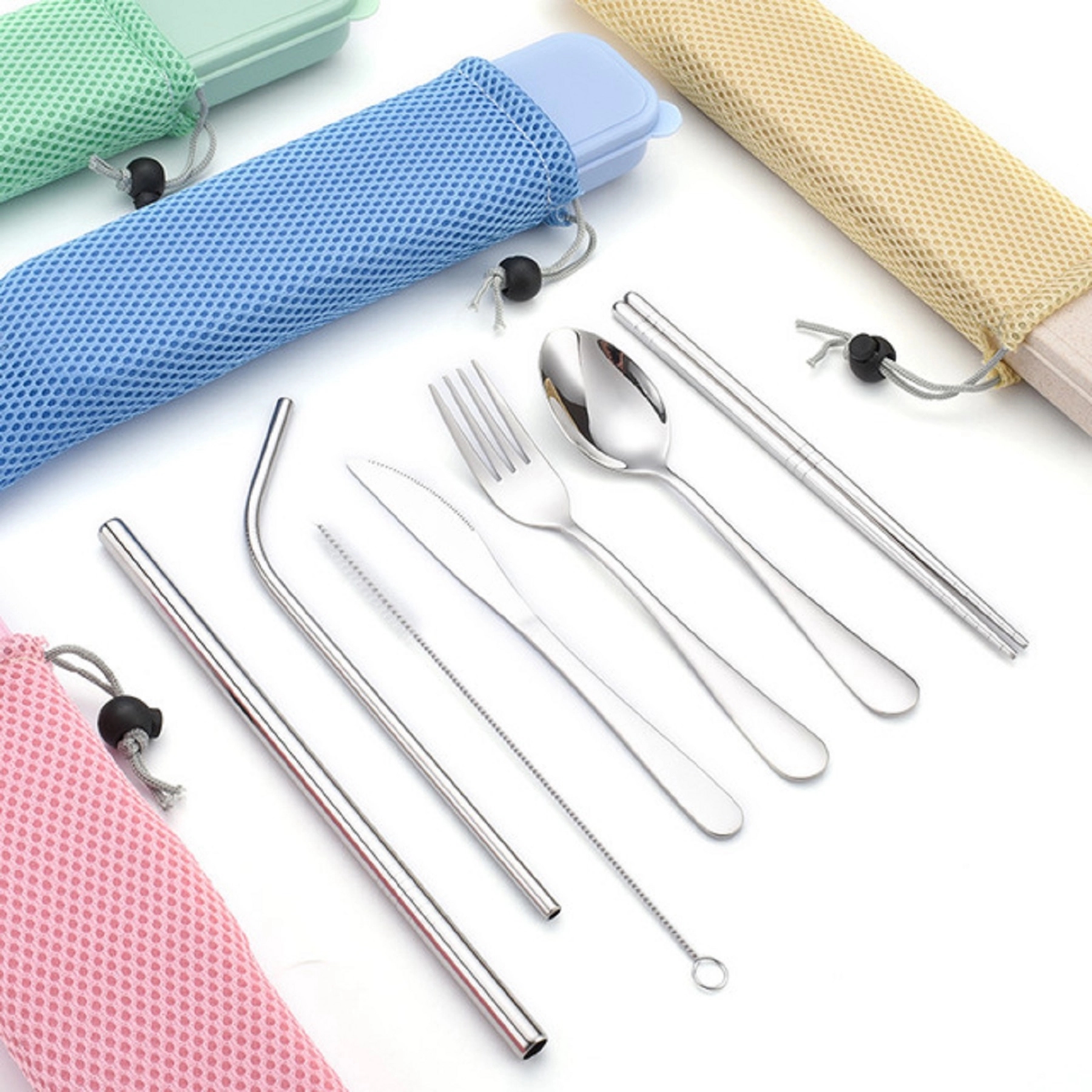 Reusable Student 7 Pieces Flatware Set 4
