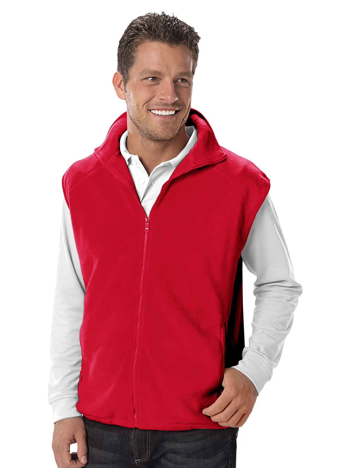 Blue Generation - Unisex 2-Pocket Micro Fleece Zip Front Vest 4
