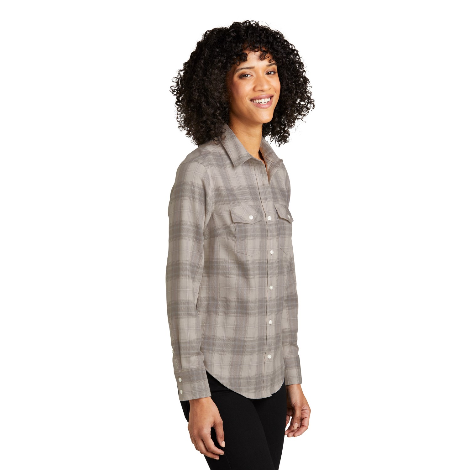 Port Authority Ladies Long Sleeve Ombre Plaid Shirt 4.6 oz. 6