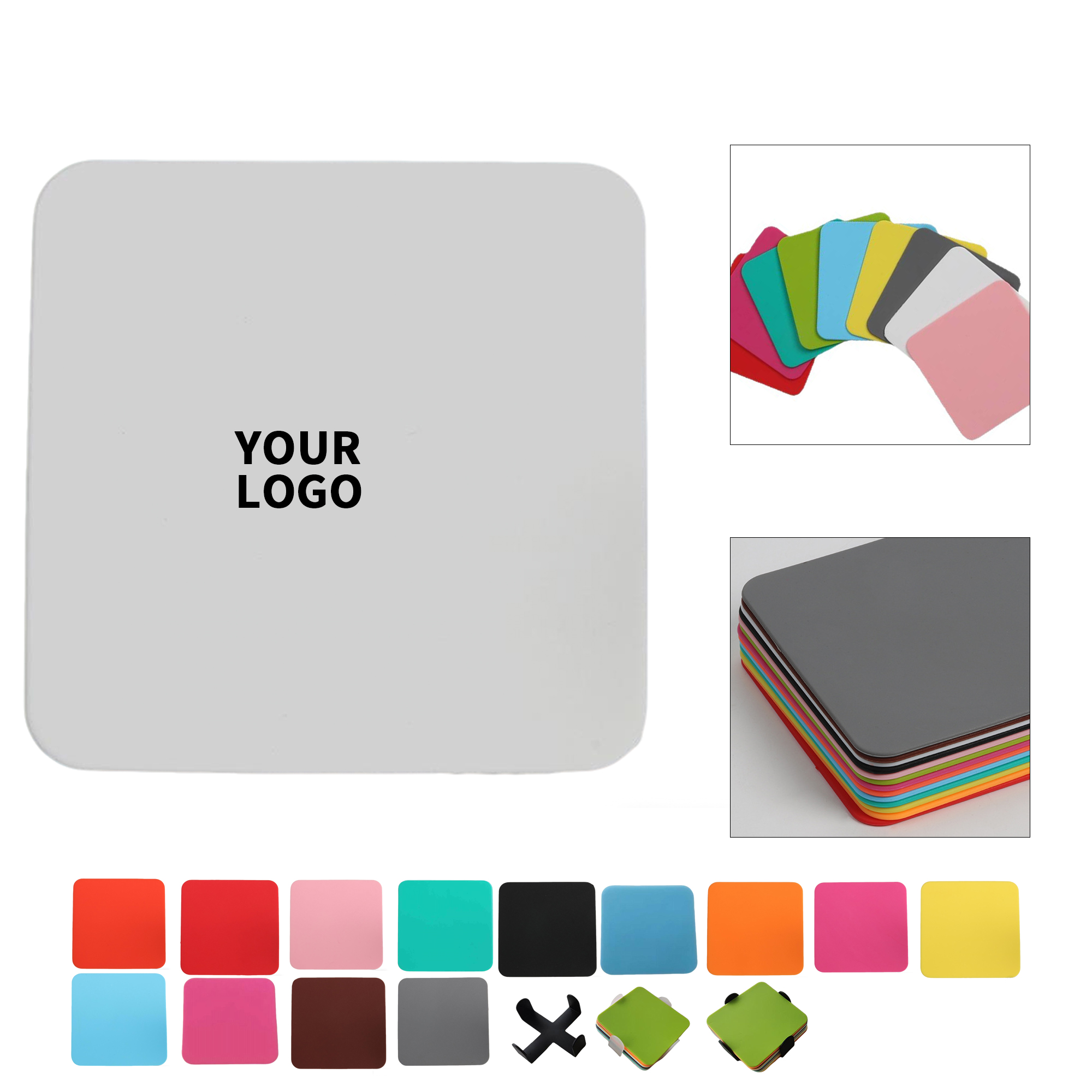 Square Drink Mat 4" x 4" Non Slip Table Guard 15