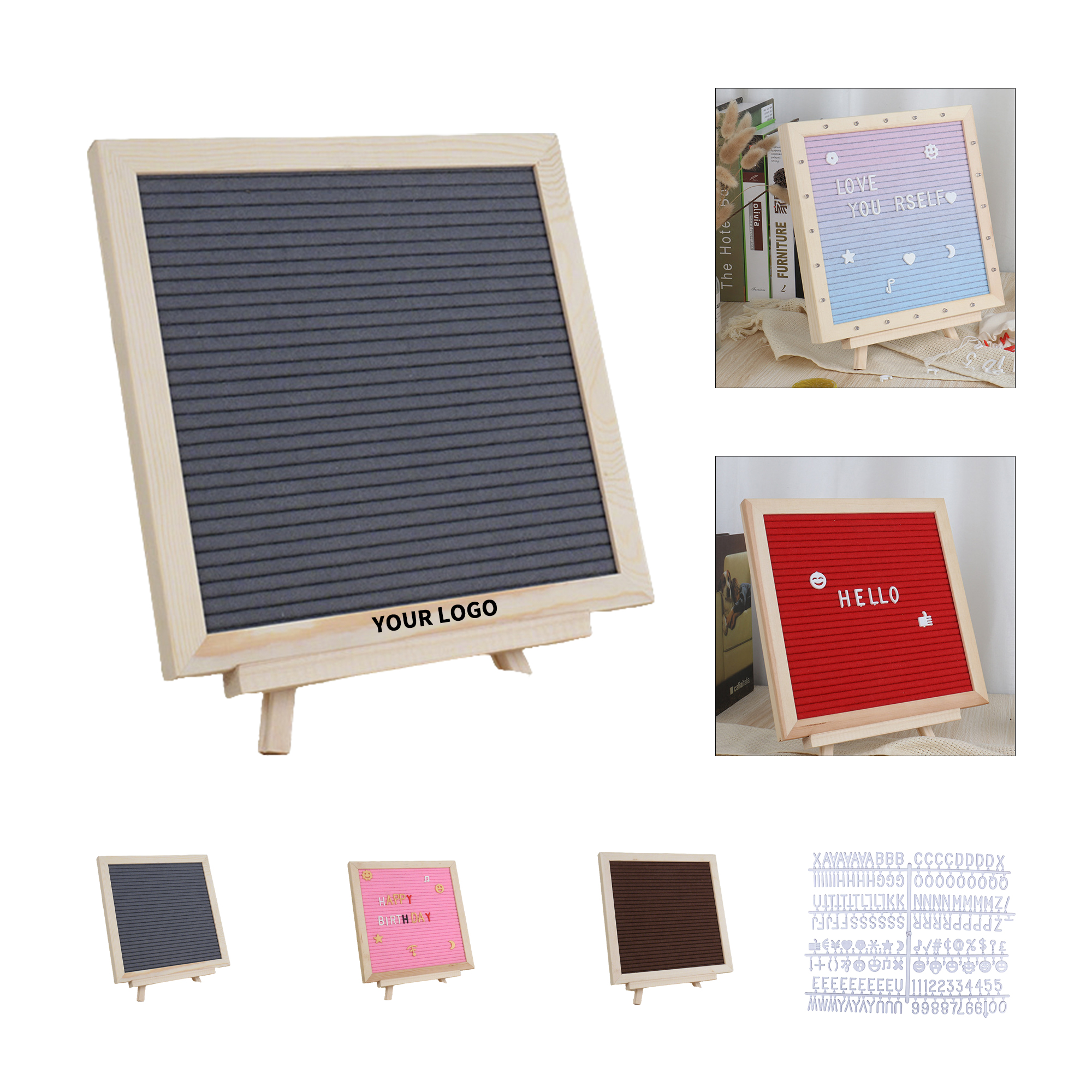 Felt Message Board With 135 Letter Set 10" x 10" x 0.88" 1