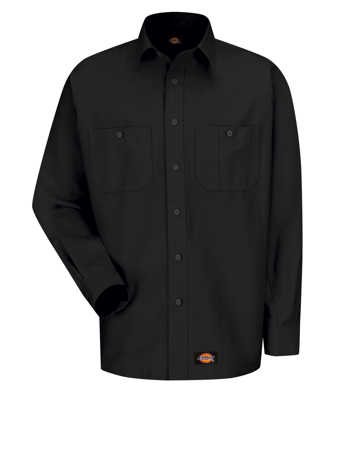 Dickies Shirts - Men's Long Sleeve Black Canvas Workshirt 3