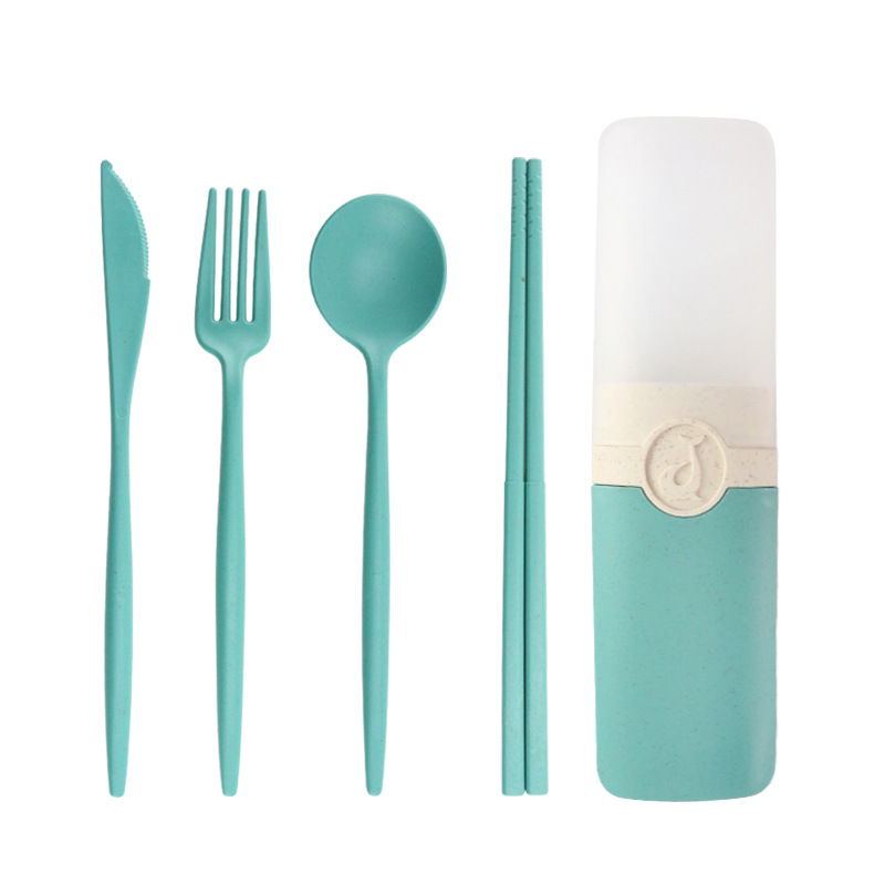 Wheat Straw Utensils Set With Case 2