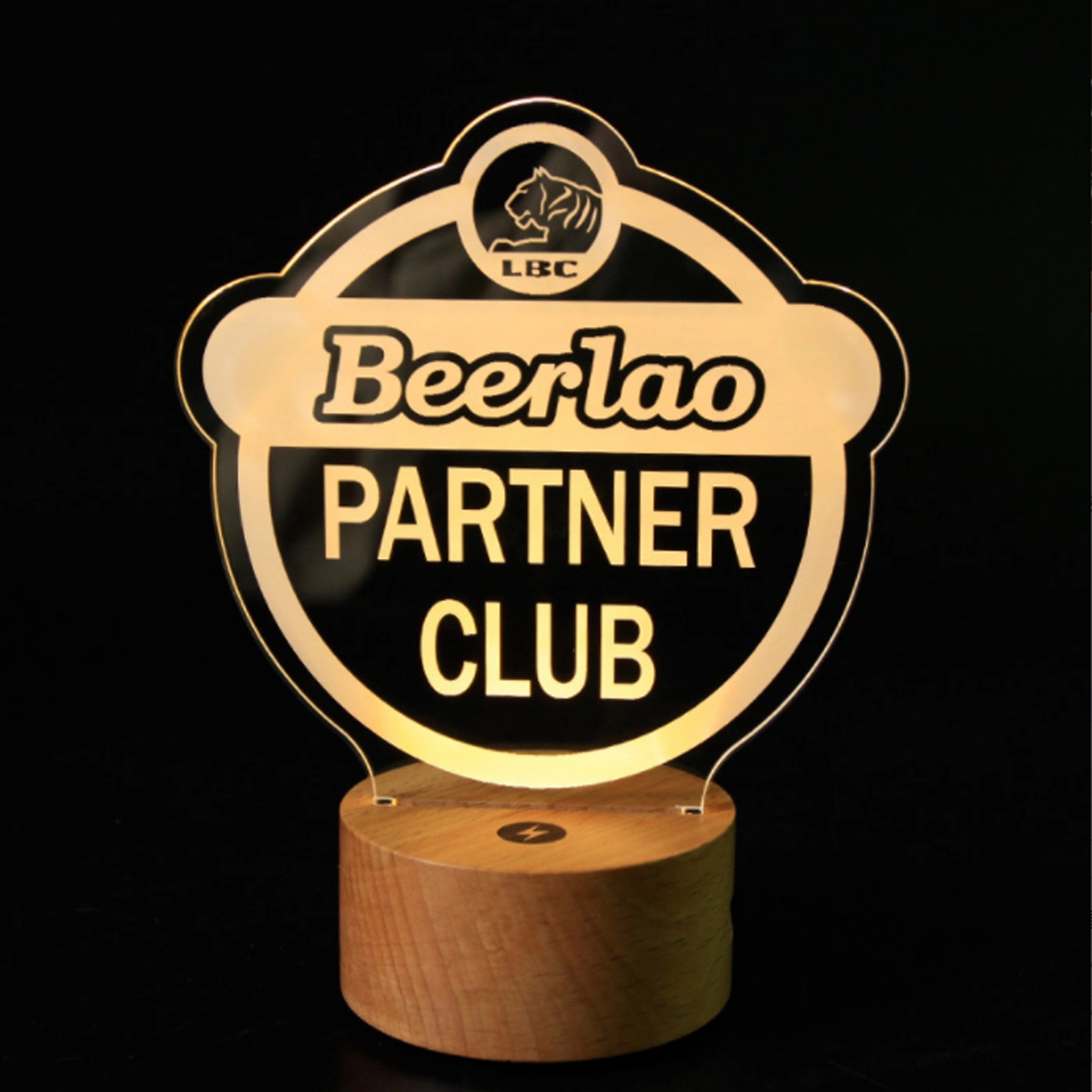Custom Made To Order 3D LED Lamp With Wood Base 4