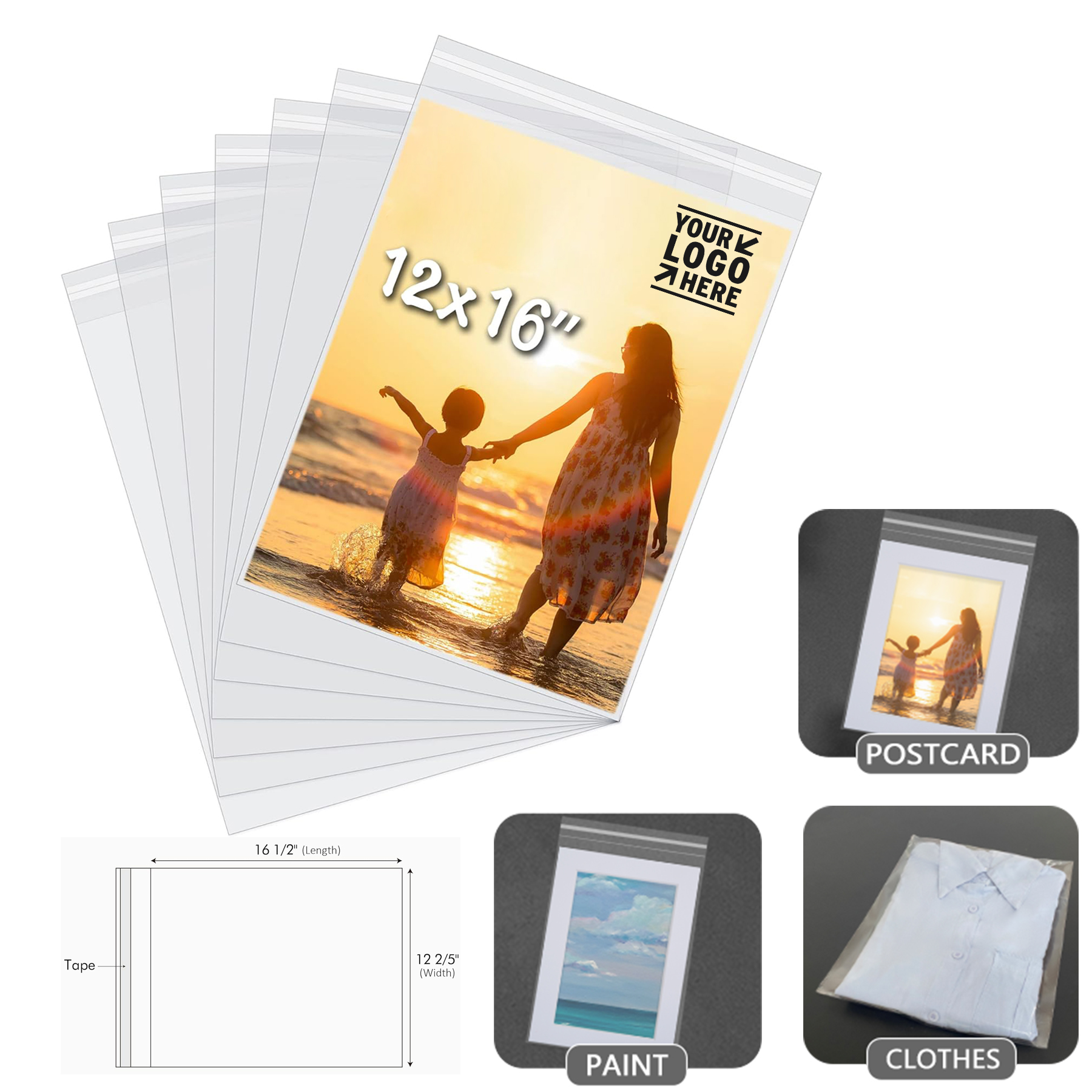 12"x16" Art Print Picture Crystal Sleeves Storage Bag