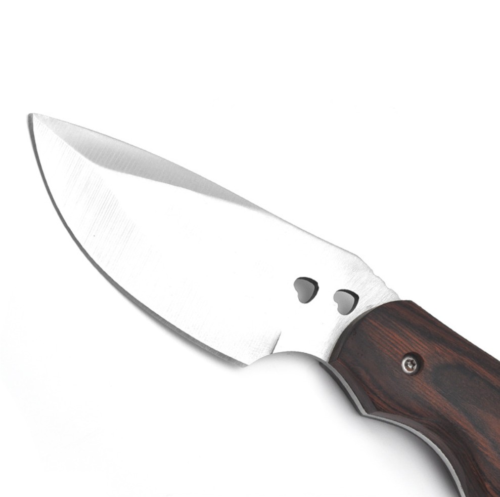 Stainless Steel Fixed Blade with Wooden Handle 2