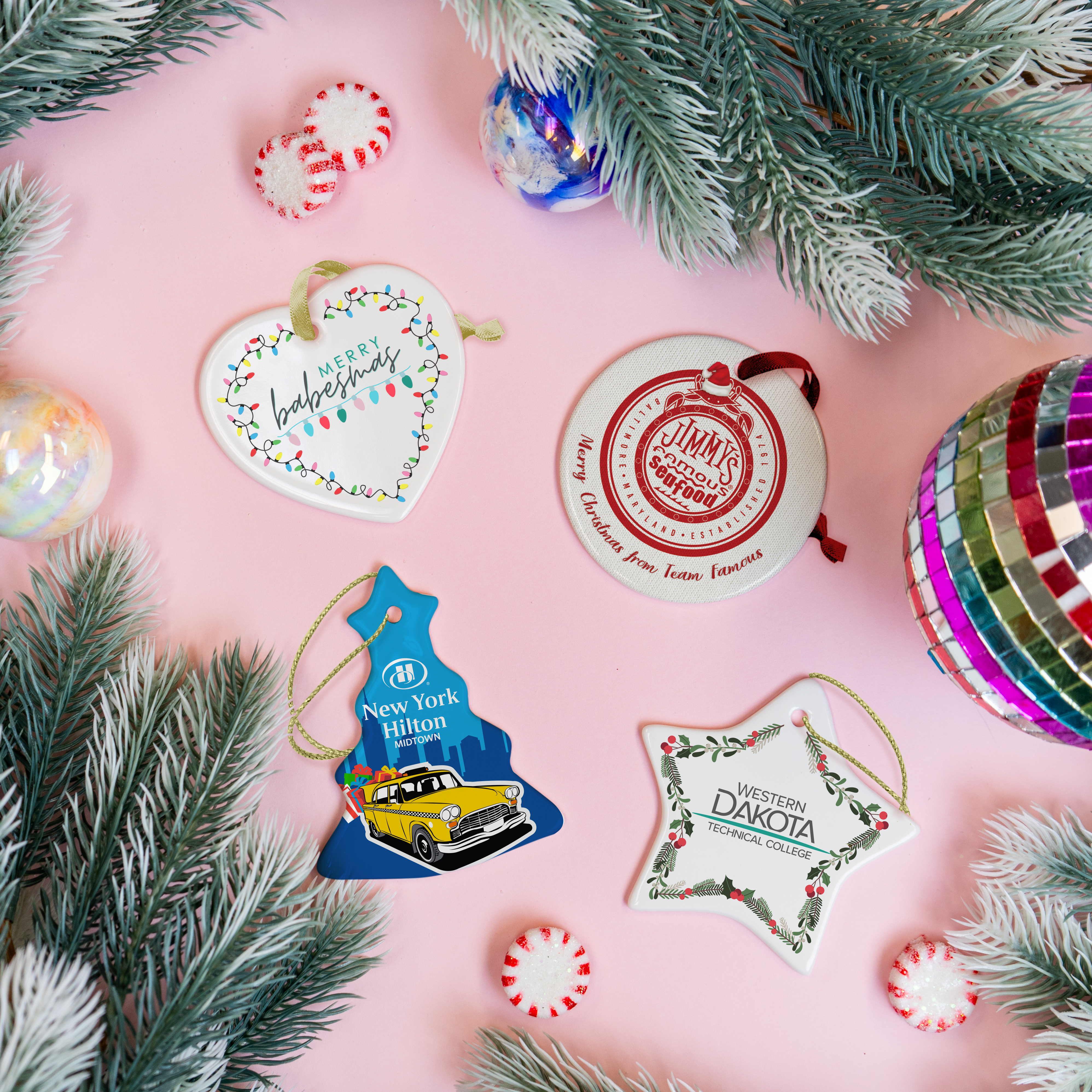 Round Ceramic Holiday Ornament 3