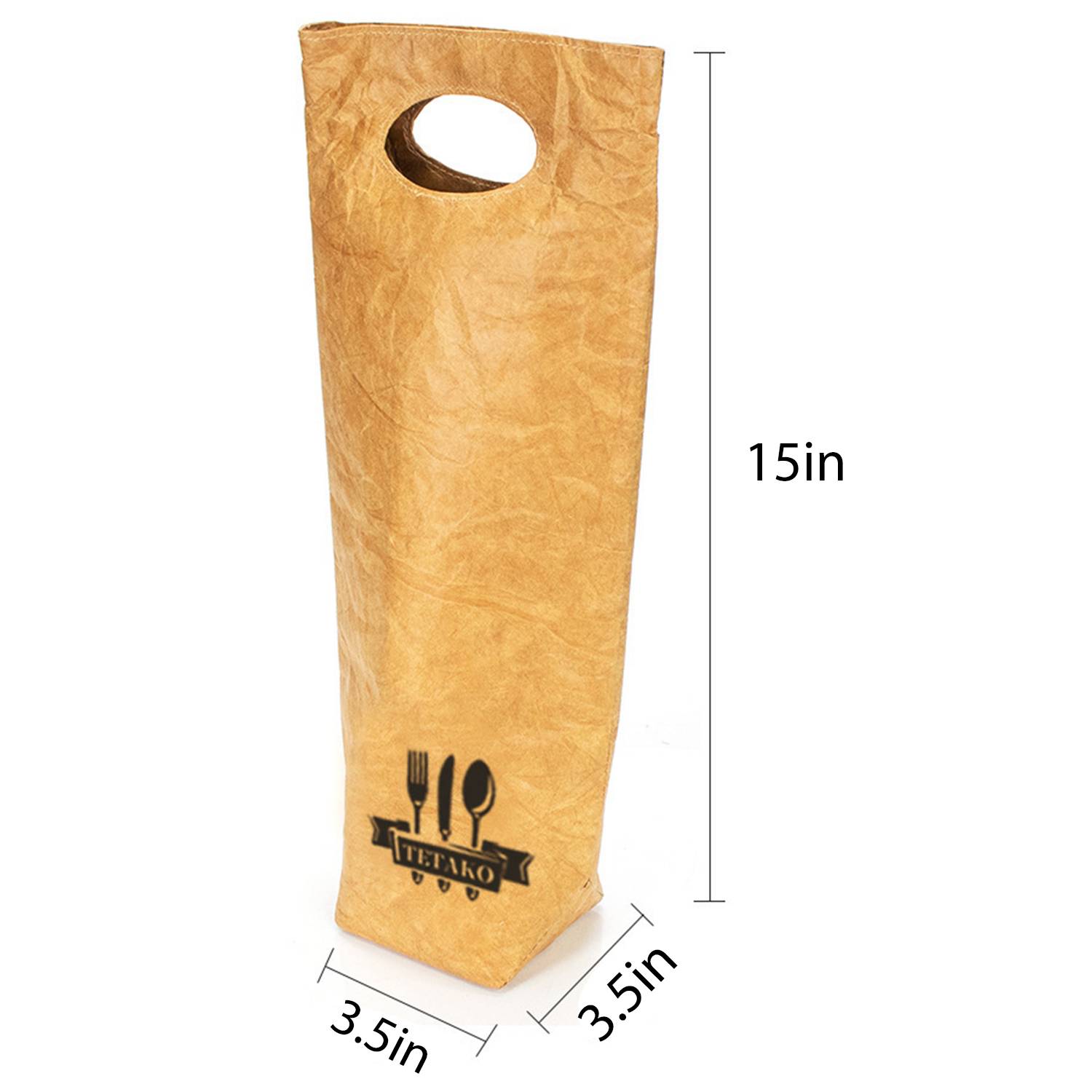Washable Paper Handheld Red Wine Bag Insulated Tote 5