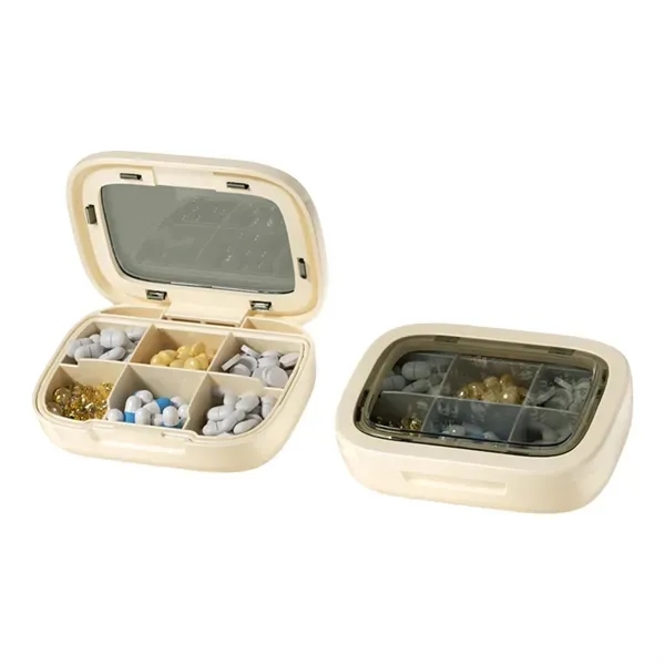 Compact Six-Compartment Portable Pill Organizer 5