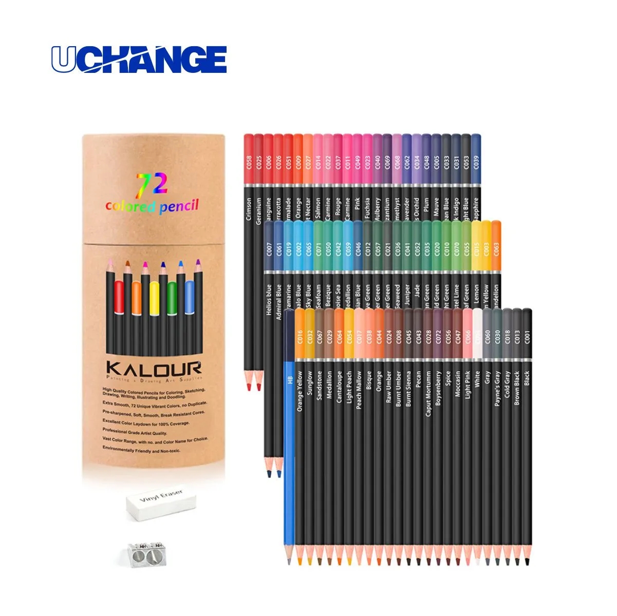 Wood 72 Color Artist Grade Colored Pencil Set With Sharpener 4