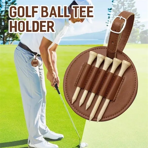 Golf Tee Holder with Leather Case for Organization 5