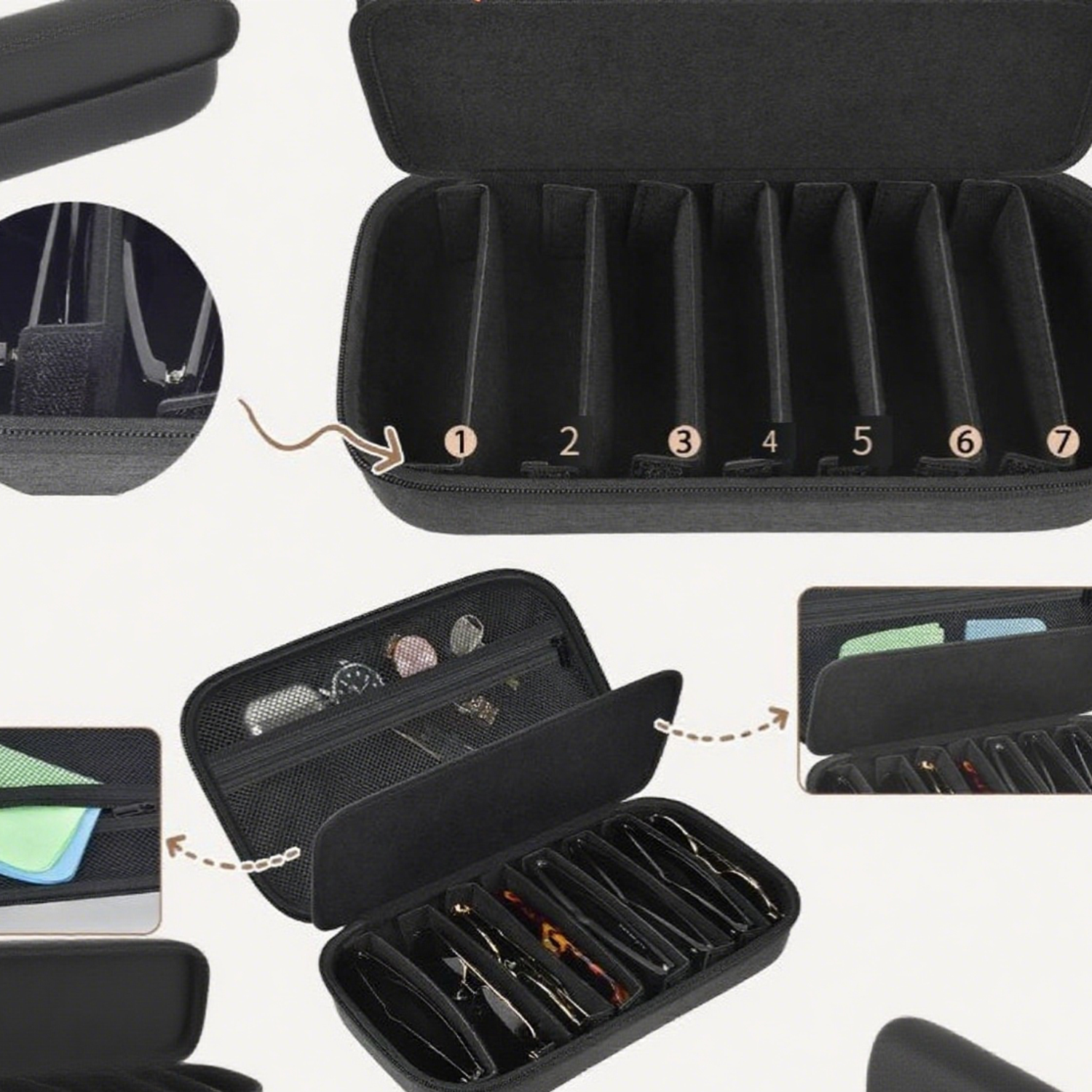 Shockproof EVA Sunglasse Organizer Case 9